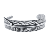 Load image into Gallery viewer, Feather Style Woman Bangle 925 Silver (925BANGLE001)