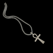 Load image into Gallery viewer, High Grade Stainless Steel Pendant Ankh and Cuban link Chain Set (SSSETPC023)