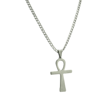 Load image into Gallery viewer, High Grade Stainless Steel Pendant Ankh and Cuban link Chain Set (SSSETPC023)