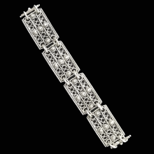Load image into Gallery viewer, 925 Sterling Silver Filigree Link Bracelet – Handcrafted Vintage Floral Design (925BRAC019)