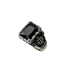 Load image into Gallery viewer, Men's Royal Crown Black Onyx Type Ring (SSR021)