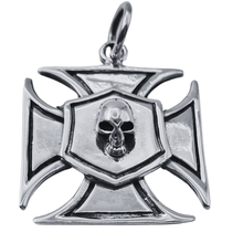 Load image into Gallery viewer, Maltese cross with Skull 925 Silver Pendant (925P018)