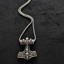 Load image into Gallery viewer, High Grade Stainless Steel Set - Chain and Thor's Hammer Pendant (SSSETPC015)