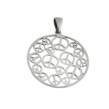 Load image into Gallery viewer, 925 sterling silver pendant with peace symbols (925P061)