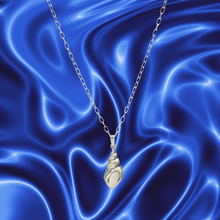 Load image into Gallery viewer, 925 Sterling Silver Shell Pendant and Chain Set Oval Links Design (925SETPC027)