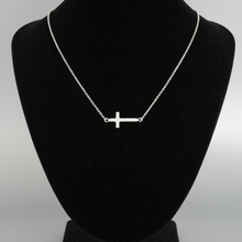Load image into Gallery viewer, 925 Sterling Silver Horizontal Cross Necklace (925SETPC014)
