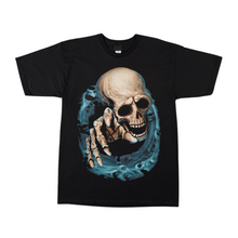 Load image into Gallery viewer, Blue Swirl Skull Short Sleeve T-shirt (TS0037)