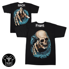 Load image into Gallery viewer, Blue Swirl Skull Short Sleeve T-shirt (TS0037)