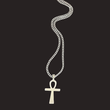 Load image into Gallery viewer, High Grade Stainless Steel Pendant Ankh and Cuban link Chain Set (SSSETPC023)