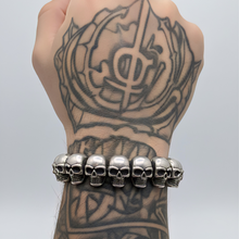 Load image into Gallery viewer, High-Grade Stainless Steel Skull Link Bracelet - Fearless & Unforgettable (SSBRAC046)