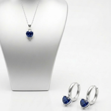 Load image into Gallery viewer, 925 Set - Fine chain, Heart shape Pendant and matching Earrinngs (925SET005ERP)