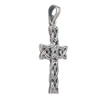 Load image into Gallery viewer, Cross with Celtic Trinity knots 925 Silver Pendant (925P030)
