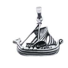 Load image into Gallery viewer, Viking Sailboat 925 Silver Pendant (925P031)