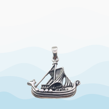 Load image into Gallery viewer, Viking Sailboat 925 Silver Pendant (925P031)