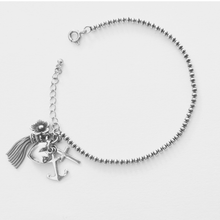 Load image into Gallery viewer, Beaded 925 Sterling Silver Bracelet with charms (925BRAC011)
