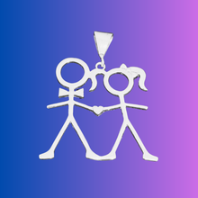 Load image into Gallery viewer, 925 Sterling Silver Pendant Boy and Girl (925P067)