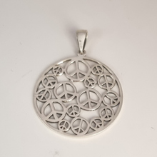Load image into Gallery viewer, 925 sterling silver pendant with peace symbols (925P061)