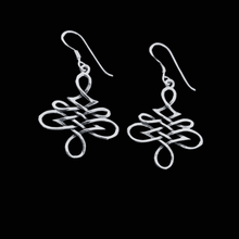 Load image into Gallery viewer, Celtic Style 925 Sterling Silver Hanging Earrings (925ER007)