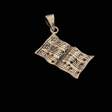 Load image into Gallery viewer, Page with Musical Notes 925 Silver Pendant (925P032)
