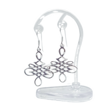Load image into Gallery viewer, Celtic Style 925 Sterling Silver Hanging Earrings (925ER007)