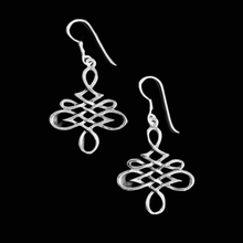Load image into Gallery viewer, Celtic Style 925 Sterling Silver Hanging Earrings (925ER007)