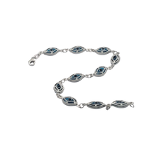 Load image into Gallery viewer, 925 Sterling Silver Bracelet with Oval Evil Eye Beads (925BRAC047)