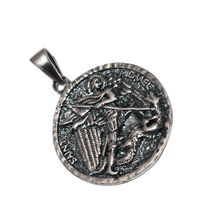 Load image into Gallery viewer, 925 Sterling Silver Round Pendant St Michael (925P074)