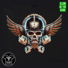 Load image into Gallery viewer, Skull Blue Rock Rider Short Sleeve T-shirts (TS004)