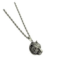 Load image into Gallery viewer, High Grade Stainless Steel Set Tiger Head Pendant and Chain (SSSETPC024)