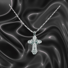 Load image into Gallery viewer, 925 Sterling Silver Cross Pendant and Figaro Chain Set -Crucifix style (925SETPC024)