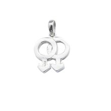 Load image into Gallery viewer, 925 Sterling Silver Pendant Two Interlocking Male Symbols(925P108)