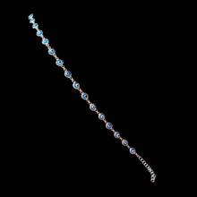 Load image into Gallery viewer, Evil Eye beaded 925 Sterling Silver Bracelet (925BRAC013)