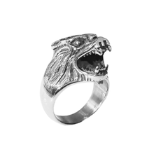 Load image into Gallery viewer, High grade Stainless Steel Ring Wolf’s Head (SSR007)