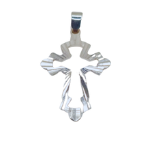 Load image into Gallery viewer, Cross Modern Laser cut 925 Silver Pendant (925P037)