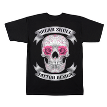 Load image into Gallery viewer, Pink Rose Skull Lady Short Sleeve T-shirt (TS0057)