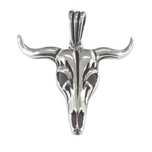 Load image into Gallery viewer, 925 Sterling Silver Pendant Buffalo's Skull (925P051)