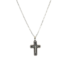 Load image into Gallery viewer, Sterling Silver 3D Crucifix Pendant 30×20 mm with 50 cm Figaro Chain (925SETPC045)