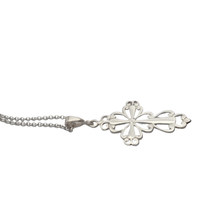 Load image into Gallery viewer, 925 Sterling Silver Set -Fine Ring Link Chain with Aircut Cross Pendant (925SETPC033)