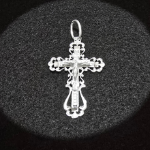 Load image into Gallery viewer, 925 Sterling Silver Cross Pendant with Crucifix and Air Cut Detailing (925P076)