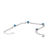 Load image into Gallery viewer, 925 Sterling Silver Bracelet with Evil Eye Beads (925BRAC046)