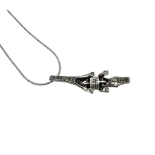 Load image into Gallery viewer, 925 Sterling Silver Crocodile Pendant and Snake Chain Set (925SETPC029)