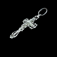 Load image into Gallery viewer, 925 Sterling Silver Cross Pendant with Crucifix and Air Cut Detailing (925P076)