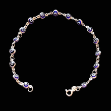 Load image into Gallery viewer, Evil Eye beaded 925 Sterling Silver Bracelet (925BRAC014)
