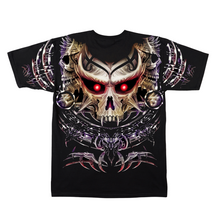 Load image into Gallery viewer, Skull Tribal Red Eyes Short Sleeve T-shirt (TS0062)