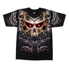 Load image into Gallery viewer, Skull Tribal Red Eyes Short Sleeve T-shirt (TS0062)