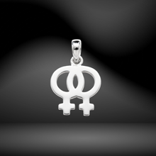 Load image into Gallery viewer, 925 Sterling Silver Pendant Two Interlocking Female Symbols (925P107)
