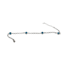 Load image into Gallery viewer, 925 Sterling Silver Bracelet with Evil Eye Beads (925BRAC046)