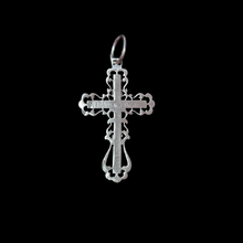 Load image into Gallery viewer, 925 Sterling Silver Cross Pendant with Crucifix and Air Cut Detailing (925P076)