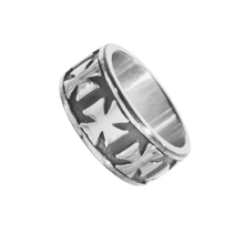 Load image into Gallery viewer, High grade Stainless Steel Ring with Maltese Crosses (SSR009)