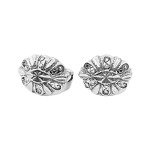 Load image into Gallery viewer, Huggies Type 925 Sterling Silver Earrings filigree, laser cut (925ER011)